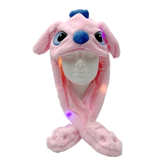 Stitch hat med hoppeører og multifarvet lys - lyserød